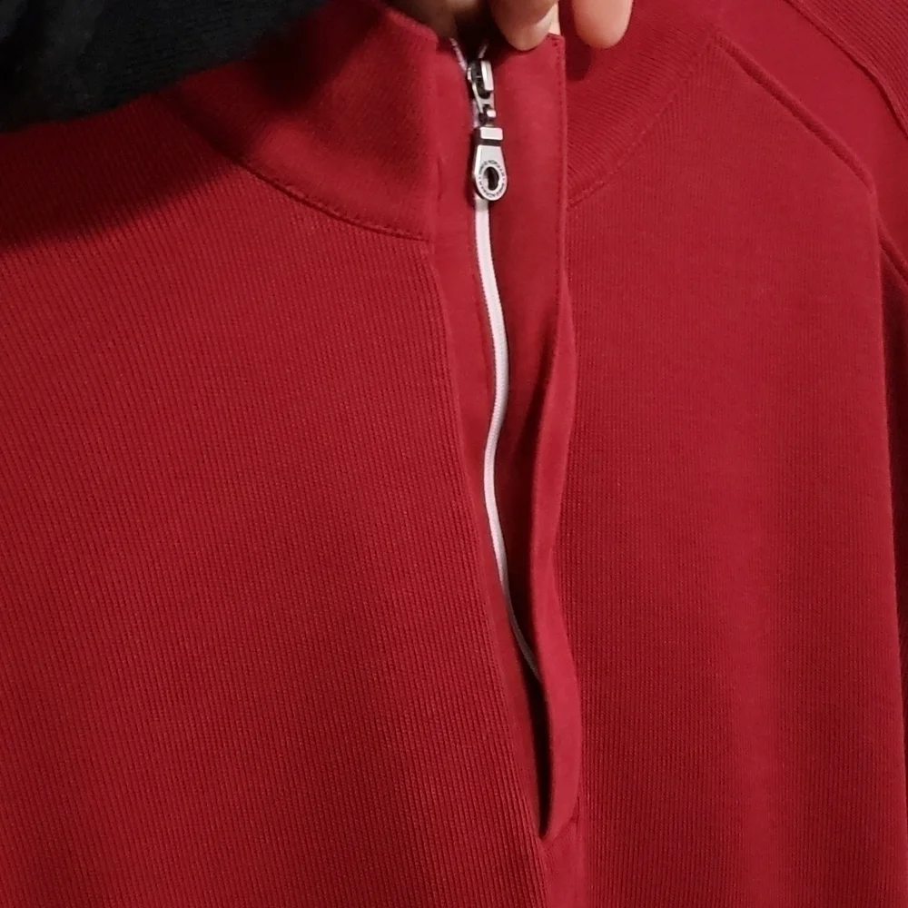 GREG NORMAN COTTON DARK RED QUARTER ZIP SIZE XL